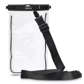 Hülle Hama 00019858 für Mobiltelefone bis 17 cm Schwarz Transparent