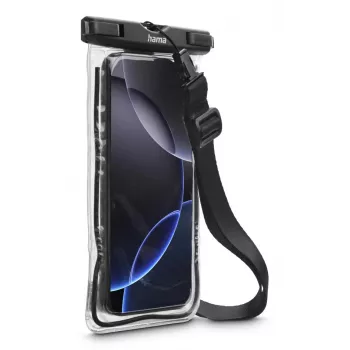 Hülle Hama 00019858 für Mobiltelefone bis 17 cm Schwarz Transparent