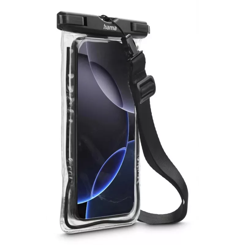 Hülle Hama 00019858 für Mobiltelefone bis 17 cm Schwarz Transparent