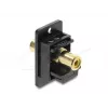 Keystone-Modul DELOCK 91113 mit Cinch-zu-Cinch-Buchsen, flache Bauform, schwarz/gelb