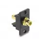 Keystone-Modul DELOCK 91113 mit Cinch-zu-Cinch-Buchsen, flache Bauform, schwarz/gelb
