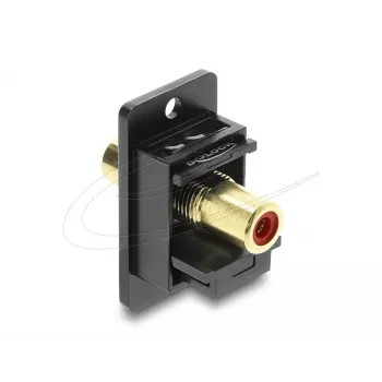 Keystone-Modul DELOCK 91114 — RCA auf RCA, flache Bauweise, schwarz/rot