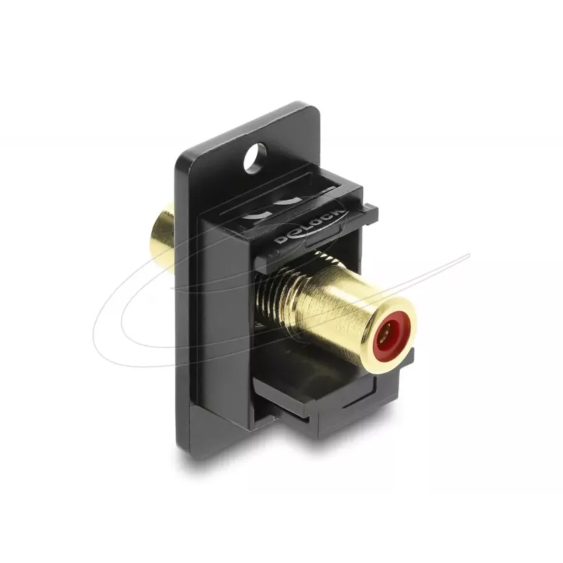 Keystone-Modul DELOCK 91114 — RCA auf RCA, flache Bauweise, schwarz/rot