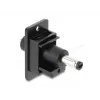 Keystone-Modul DELOCK 91121 — flache DC-Buchse 5,5 x 2,5 mm, schwarz, 19,1×42,3×35,5 mm