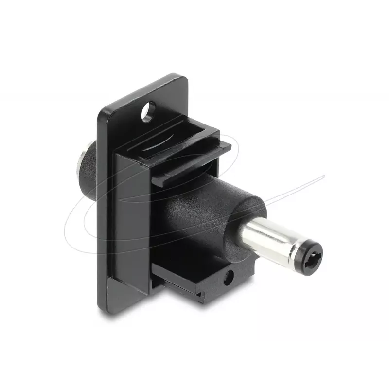Keystone-Modul DELOCK 91121 — flache DC-Buchse 5,5 x 2,5 mm, schwarz, 19,1×42,3×35,5 mm