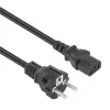 Manhattan Netzkabel, Euro 2-poliger Stecker (CEE 7/4 Schuko) auf C13 Buchse (Kaltgerätekabel), 5m, 10A, Schwarz, lebenslange Garantie