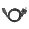 Manhattan Netzkabel, Euro 2-poliger Stecker (CEE 7/4 Schuko) auf C13 Buchse (Kaltgerätekabel), 5m, 10A, Schwarz, lebenslange Garantie