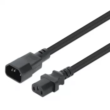 Manhattan Stromkabel, C14 Stecker auf C13 Buchse (Kaltgerätekabel), Monitor zu CPU, 5m, 10A, Schwarz, Kabel, Lebenslange Garantie