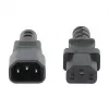 Manhattan Stromkabel, C14 Stecker auf C13 Buchse (Kaltgerätekabel), Monitor zu CPU, 5m, 10A, Schwarz, Kabel, Lebenslange Garantie