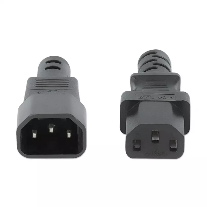 Manhattan Stromkabel, C14 Stecker auf C13 Buchse (Kaltgerätekabel), Monitor zu CPU, 5m, 10A, Schwarz, Kabel, Lebenslange Garantie