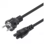 Manhattan Netzkabel, Euro 2-polig (CEE 7/4 Schuko) Stecker auf C5 Buchse (Kleeblatt/dreieckig), 1m, 2,5A, Blei, lebenslange Garantie