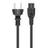 Manhattan Netzkabel, Euro 2-polig (CEE 7/4 Schuko) Stecker auf C5 Buchse (Kleeblatt/dreieckig), 1m, 2,5A, Blei, lebenslange Garantie