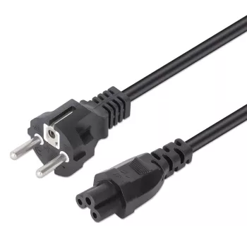 Manhattan Netzkabel, Euro 2-polig (CEE 7/4 Schuko) Stecker auf C5 Buchse (Kleeblatt/Dreieck), 3 m, 2,5 A, Blei, lebenslange Garantie