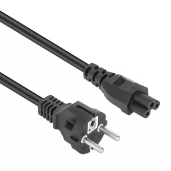 Manhattan Netzkabel, Euro 2-polig (CEE 7/4 Schuko) Stecker auf C5 Buchse (Kleeblatt/Dreieck), 3 m, 2,5 A, Blei, lebenslange Garantie