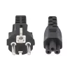 Manhattan Netzkabel, Euro 2-polig (CEE 7/4 Schuko) Stecker auf C5 Buchse (Kleeblatt/Dreieck), 3 m, 2,5 A, Blei, lebenslange Garantie
