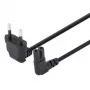 Manhattan Netzkabel (gewinkelt), Euro 2-Pin (CEE 7/16 Euro 8) Stecker auf C7 Buchse (Achterkabel), 2m, 2,3A, Schwarz, Blei, Lebenslange Garantie