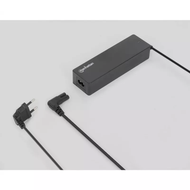Manhattan Netzkabel (gewinkelt), Euro 2-Pin (CEE 7/16 Euro 8) Stecker auf C7 Buchse (Achterkabel), 2m, 2,3A, Schwarz, Blei, Lebenslange Garantie