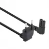 Manhattan Netzkabel (gewinkelt), Euro 2-Pin (CEE 7/16 Euro 8) Stecker auf C7 Buchse (Achterkabel), 2m, 2,3A, Schwarz, Blei, Lebenslange Garantie