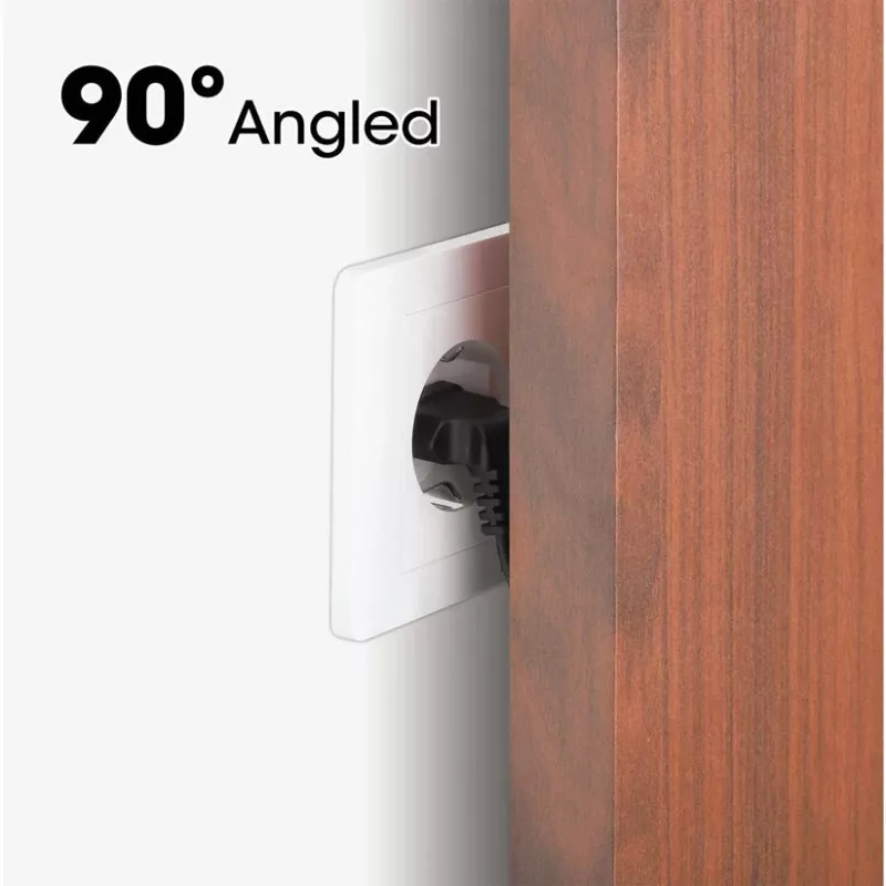 Manhattan Netzkabel (gewinkelt), Euro-2-polig (CEE 7/16 Euro 8) Stecker auf C7 Buchse (Figure-8), 3m, 2,3A, Schwarz, Blei, Lebenslange Garantie