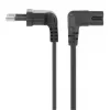 Manhattan Netzkabel (gewinkelt), Euro-2-polig (CEE 7/16 Euro 8) Stecker auf C7 Buchse (Figure-8), 3m, 2,3A, Schwarz, Blei, Lebenslange Garantie