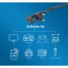Manhattan Netzkabel (gewinkelt), Euro-2-polig (CEE 7/16 Euro 8) Stecker auf C7 Buchse (Figure-8), 3m, 2,3A, Schwarz, Blei, Lebenslange Garantie