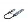 USB 3.2 Gen 1 4-Port Hub EQUIP — 3× USB‑C + 1× USB‑A, 5 Gbit/s, Aluminium, grau