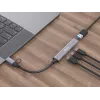 USB 3.2 Gen 1 4-Port Hub EQUIP — 3× USB‑C + 1× USB‑A, 5 Gbit/s, Aluminium, grau