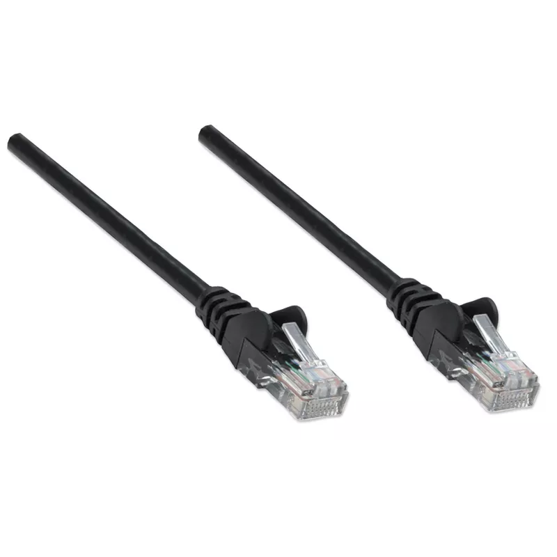 Intellinet Netzwerk-Patchkabel, Cat5e, 20m, Schwarz, CCA, U/UTP, PVC, RJ45, vergoldete Kontakte, Snagless, Booted, Lebenslange Garantie