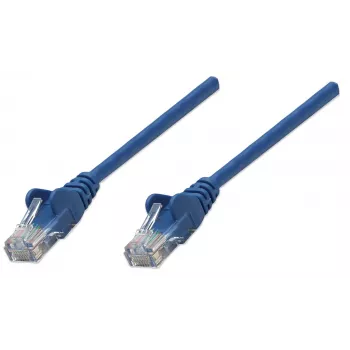 Intellinet Netzwerk-Patchkabel, Cat5e, 20 m, Blau, CCA, U/UTP, PVC, RJ45, vergoldete Kontakte, Snagless, mit Knickschutz, lebenslange Garantie