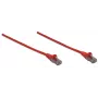 Intellinet Netzwerk-Patchkabel, Cat6, 10 m, Rot, CCA, U/UTP, PVC, RJ45, vergoldete Kontakte, rastnasenschutz, angespritzter Knickschutz, Lebenslange Garantie