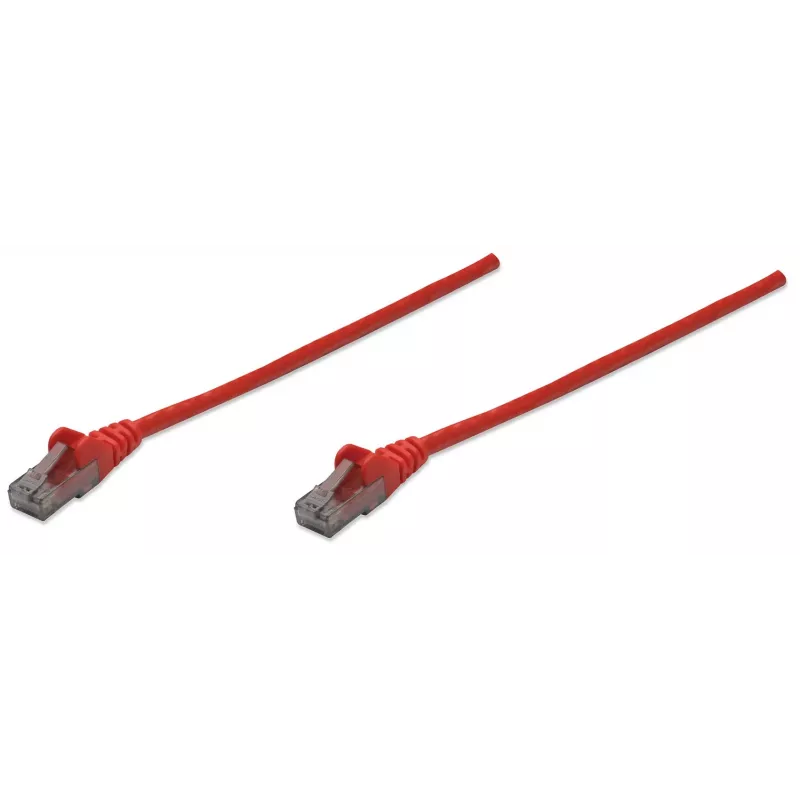 Intellinet Netzwerk-Patchkabel, Cat6, 10 m, Rot, CCA, U/UTP, PVC, RJ45, vergoldete Kontakte, rastnasenschutz, angespritzter Knickschutz, Lebenslange Garantie