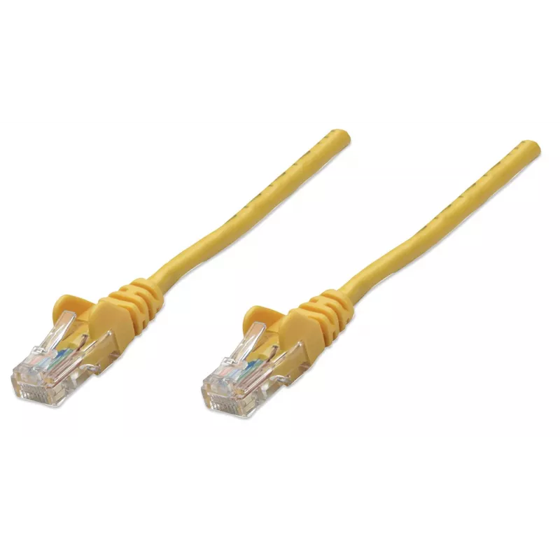 Intellinet Netzwerk-Patchkabel, Cat5e, 15 m, Gelb, CCA, U/UTP, PVC, RJ45, vergoldete Kontakte, rastnasenfrei, geschützt, lebenslange Garantie