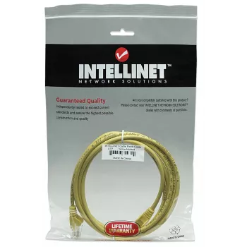 Intellinet Netzwerk-Patchkabel, Cat5e, 15 m, Gelb, CCA, U/UTP, PVC, RJ45, vergoldete Kontakte, rastnasenfrei, geschützt, lebenslange Garantie