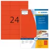 Etiketten HERMA farbig A4 70x37 mm rot Papier matt 2400 Stück