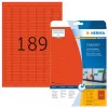 Selbstklebende Druckeretiketten HERMA Coloured Labels A4 25,4x10 mm rot