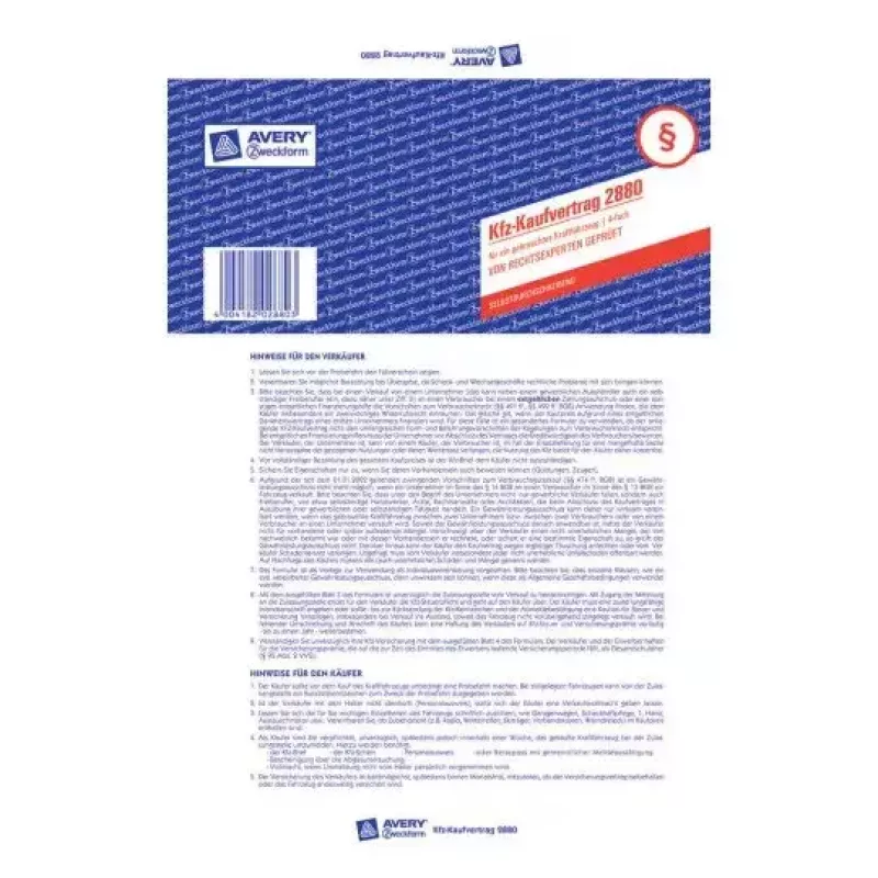 Register-Papier Avery 2880