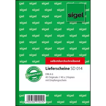 Schreibheft Sigel SD014 A6 40 Blatt Grün Weiß