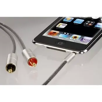 Audiokabel Hama 00080864 1m 3,5mm auf 2 x Cinch Silber