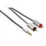 Audiokabel Hama 00080864 1m 3,5mm auf 2 x Cinch Silber