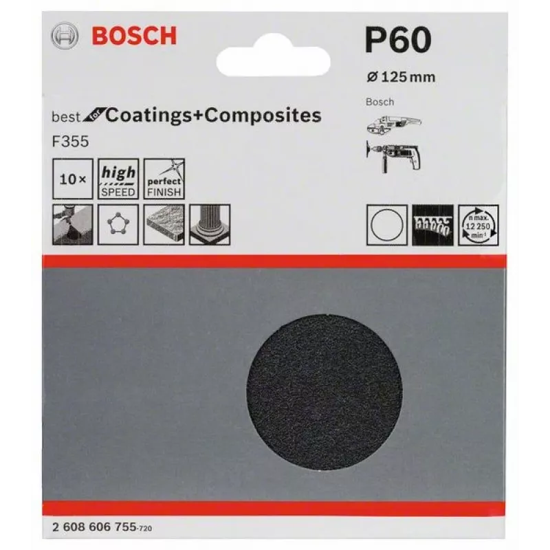 Bosch 2 608 606 755 Handschleifzubehör Schleifblatt P60 10 Stk.