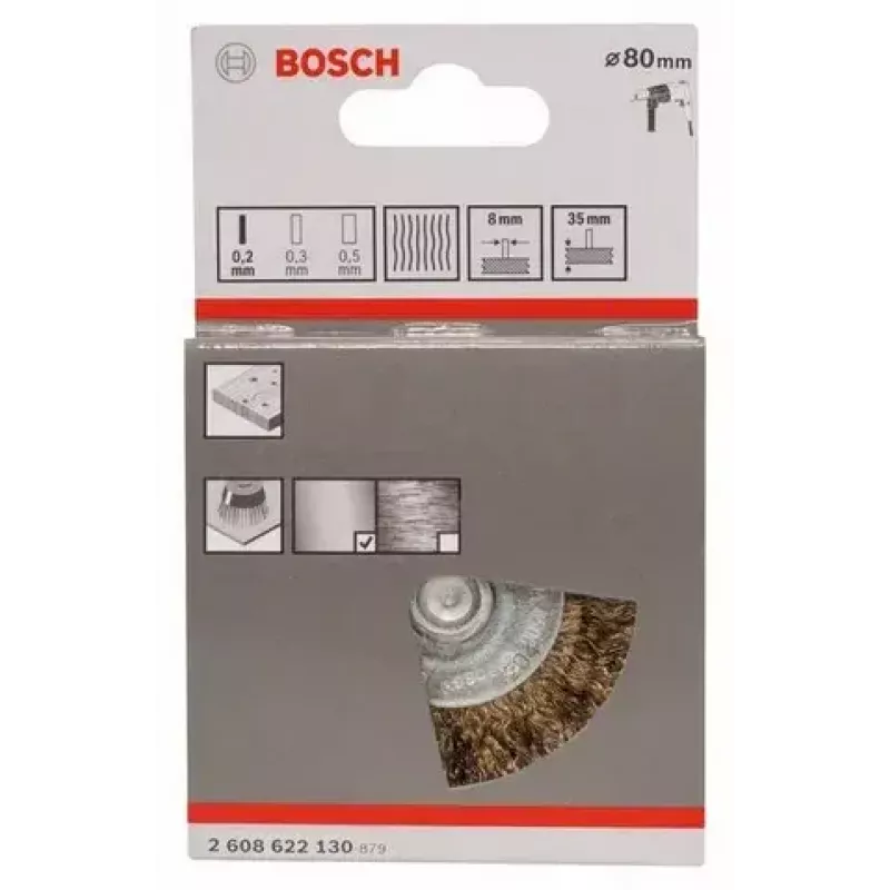 Drahtbürstenrad Bosch 2 608 622 130 8 cm Durchmesser 8 mm Schaft