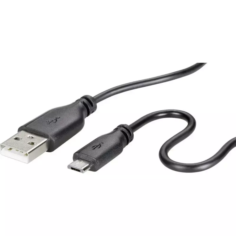 USB 2.0 Datenkabel Renkforce RF-4032111, USB A auf Micro-USB B, 1 m, schwarz
