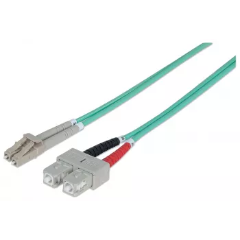 Intellinet Glasfaser-Patchkabel, OM4, LC/SC, 20 m, Violett, Duplex, Multimode, 50/125 µm, LSZH, Glasfaser, Lebenslange Garantie