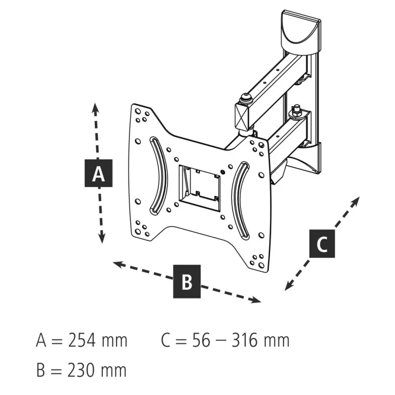 Hama 00118101 TV-Wandhalterung 121,9 cm (48 Zoll) Schwarz
