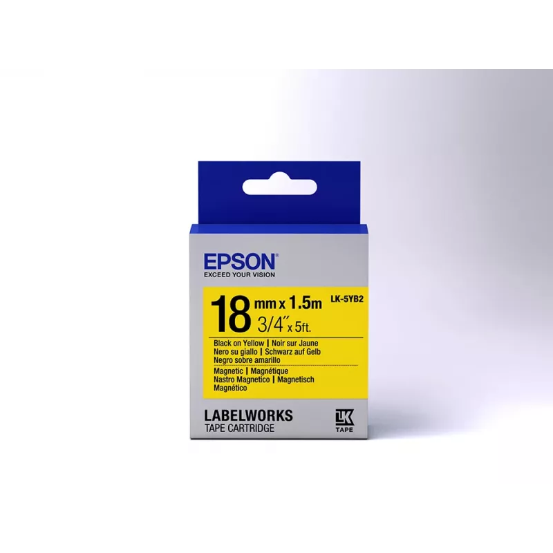 Epson Labelkassette Magnetisch LK-5YB2 Schwarz/Gelb 18 mm (1,5 m)