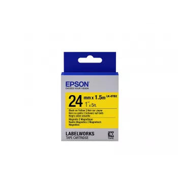 Epson Labelband Magnetisch LK-6YB2 Schwarz/Gelb 24mm (1,5m)