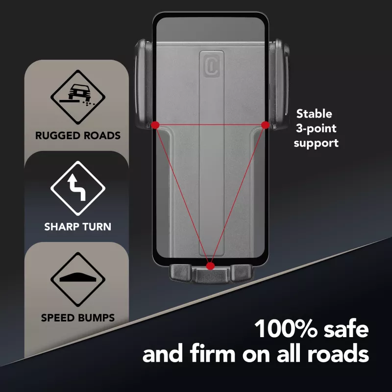 Cellularline Hug - Universal, Mobiltelefon/Smartphone, Passive Halterung, Auto, Schwarz