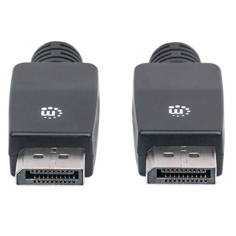 Manhattan DisplayPort 1.1 Kabel, 4K@60Hz, 10m, Stecker auf Stecker, mit Verriegelung, voll geschirmt, Schwarz, lebenslange Garantie