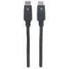 Manhattan DisplayPort 1.1 Kabel, 4K@60Hz, 10m, Stecker auf Stecker, mit Verriegelung, voll geschirmt, Schwarz, lebenslange Garantie