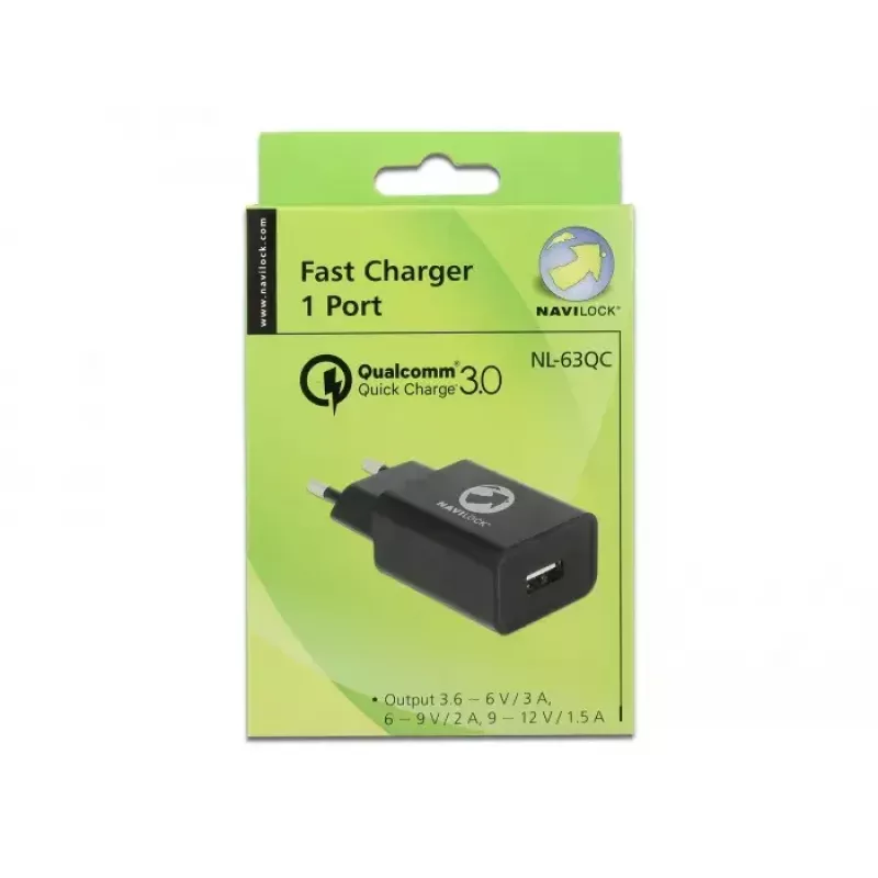 Mobiles Ladegerät Navilock 62968 Universal Schwarz AC Innenbereich